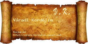Váradi Kordélia névjegykártya